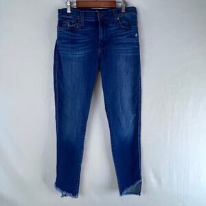 7 For All Mankind The Ankle Skinny Raw Hem Mid-Rise Women's Jeans Size 27